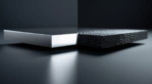 Side-by-side comparison of as-machined mirror finish and bead-blasted texture, demonstrating the range of CNC surface-finish options.